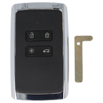 Image for Aftermarket Renault 4 Button Remote Card with Matt Black Cap 